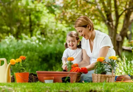 mom-child-gardening-inlawn